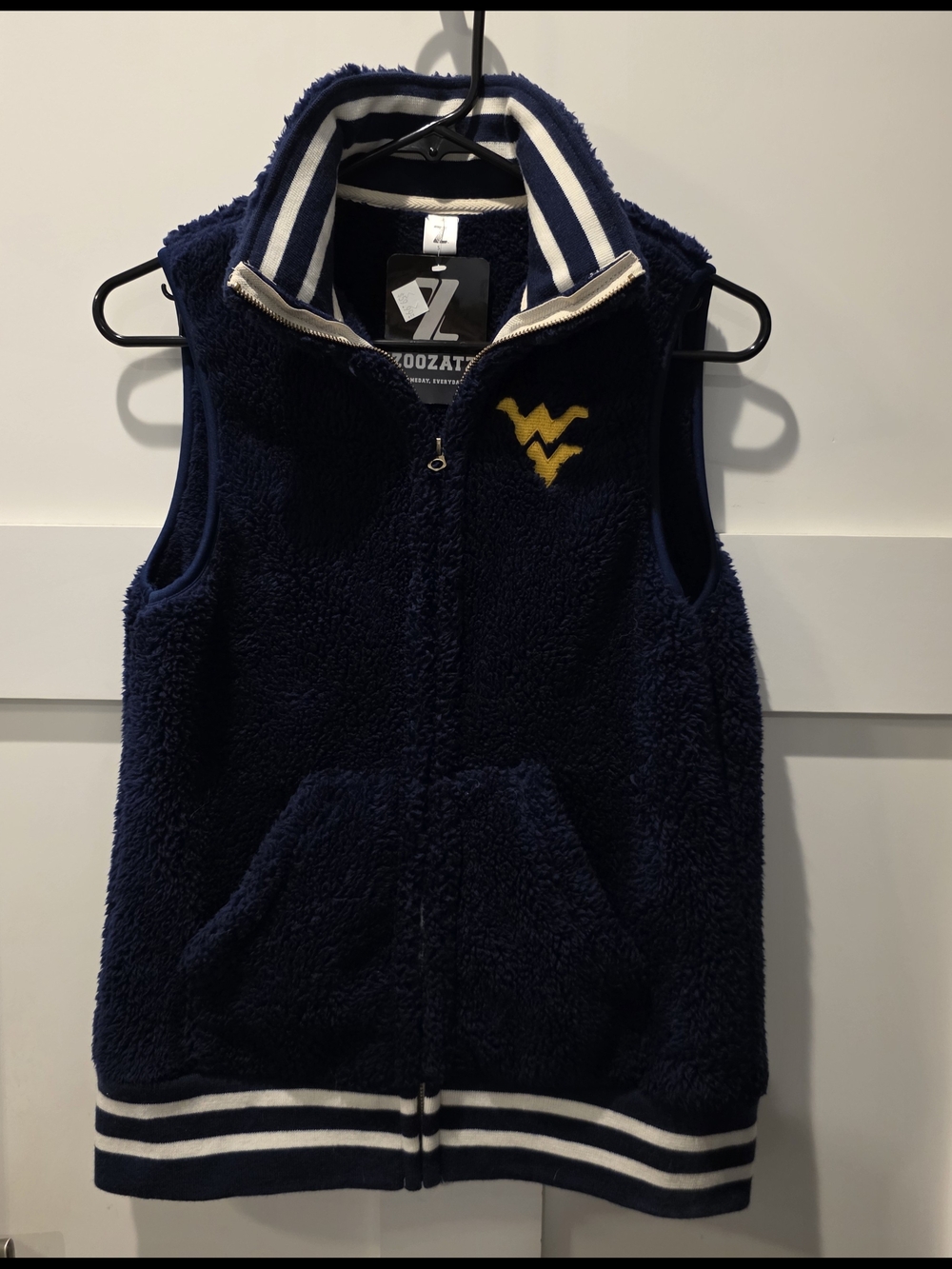 New Zoozatz Women's West Virginia University Mountaineers WVU Plush Soft Vest S